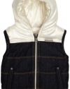 Diesel Baby-Boys Infant Jesyfyb Waist Coat Reversible Vest, Cream/Denim, 18 Months