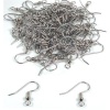 Silver Plated Earring Hooks Wth Ball & Coil (X100)