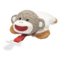 Baby Starters Sock Monkey Pacifer Holder, Tan