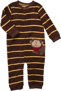 Carter's Infant Long Sleeve One Piece Snap Fleece Coverall - Monkey in Scarf-24 Months