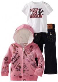 True Religion Baby-Girls Infant 3 Piece Box Set, Berry, 6-12 Months