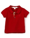 Sophisticated little gents will look ever-so-charming in the iconic Burberry Palmer polo.