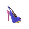 Betsey Johnson Alexii Peep Toe Platforms Shoes Blue Womens