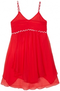 Blush by Us Angels Girls 7-16 Sundress with Braided Detail, Tomato, 8