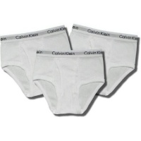 Calvin Klein Boys 8-20 White Briefs,White,L(12/14)