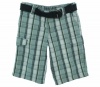 Epic Thread Belted Striped Cargo Shorts Artic Mist 12