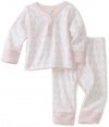 ABSORBA Baby-Girls Newborn Layette Loungewear Two Piece Pant Set, Pink/White, 3/6