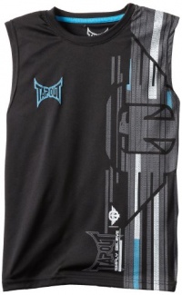 Tapout Boys 8-20 Matrix Short Sleeve Wick Muscle T-Shirt, Black, Large 14/16