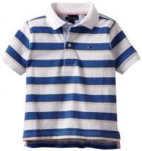 Tommy Hilfiger Boys 2-7 Short Sleeve Morris Polo Shirt, Denim Blue, 7 Regular