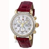 MICHELE CSX-36 Day Diamond Gold, Diamond Dial Garnet Alligator