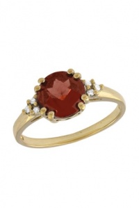 Effy Jewlery 14K Yellow Gold Garnet and Diamond Ring, 1.84 TCW Ring size 7