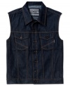 Show 'em you've got the guns with a denim vest from Ring of Fire.