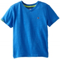 Tommy Hilfiger Boys 2-7 Short Sleeve Fletch V-Neck, Blue Jean, 05 Regular