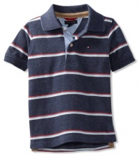 Tommy Hilfiger Boys 2-7 Short Sleeve Vincent Polo Shirt, Slate Heather, 04 Regular