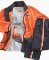 This 3-piece set by Kids Headquarters includes a comfy tee, cozy fleece jacket and pants, complete with fun football graphics.