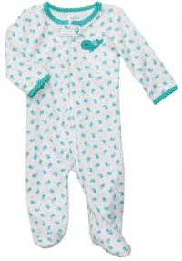 Carter's Whale Lovelies Coverall (Sizes NB - 9M) - white/turquoise, 6 months