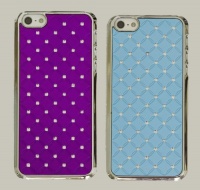 DandyCase 2-Pack (Blue & Purple) of Diamond Bling Chrome Hard Cases for Apple iPhone 5, 5G [Retail Packaging by DandyCase]