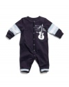 GUESS Kids Boys Baby Guitar Coverall, NAVY (3/6M)