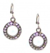 Just Give Me Jewels Silvertone Open Circle Dangle Earrings with Clear Swarovski Crystals