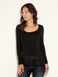 GUESS Elle Long-Sleeve Top, JET BLACK (SMALL)