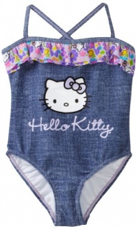 Hello Kitty Girls 2-6X Little Girls One Piece Swimsuit, Blue, 4