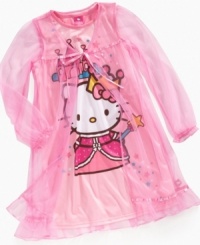 Being a princess isn't just for dreams. This crown Hello Kitty nightgown makes bedtime a royal treat.