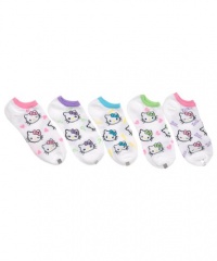 Hello Kitty Medley 5-Pack Low-Cut Socks (Sizes 6 - 11) - white, 6 - 8