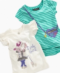 Give your little girl a sweet look with one of these distinctive graphic tees from Jessica Simpson.