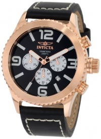 Invicta Men's 1429 II Collection Chronograph Black Dial Leather Watch