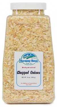 Harmony House Foods, Dried Onions, Chopped, 16 Ounce Quart Size Jar