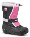 The Flurry boot's patented Thermoplus removable liner will keep your little explorer warm and dry all winter long.