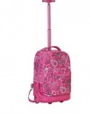 Rockland Luggage Sedan 19 Rolling Backpack (Pink Bandana)