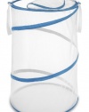 Whitmor  6155-699  18 Inch Collapsible Hamper, White With Blue Trim