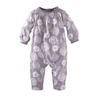 Tea Collection Baby-Girls Infant Winter Blooms Romper, Purple, Medium