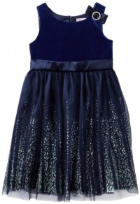 Bloome Girls 7-16 Plus Size Velvet Sparkle Occasion Dress, Blue, 16.5