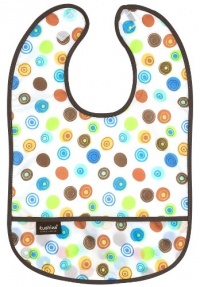 Kushies Waterproof Bib, White Circle, Infant