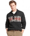 Give your warm-weather look a cool spin with this snowflake-print sweater from Izod.