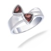 5MM 1 CT Garnet Ring In Sterling Silver (Available In Sizes 6 - 9)