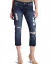 7 For All Mankind Women's Crop Josefina Jean in Medium Destroyed Morrea, Medium Destroyed Morea, 29