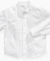 Dress up your little guy in style with this Tommy Hilfiger tuxedo shirt.