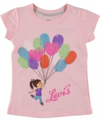 Levi's Fingerprint Balloons T-Shirt (Sizes 2T - 4T) - pink, 3t