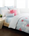 Dot calm. White embroidered dots on a ground of light blue set the stage for sweet, stylish dreams. (Clearance)