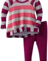 Splendid Littles Baby-girls Newborn Platinum Stripe Tunic Set, Pink/Purple, 12-18 Months