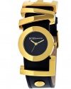 BCBGeneration Women's GL4176 Fashion L.O.V.E. Logo Strap Analog Gold Watch