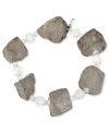 Look like a rock star. This stretch bracelet from Kenneth Cole New York is crafted from hematite-tone mixed metal with semi-precious geometric stones adding an edge and clear glass faceted beads providing the luster. Approximate length: 7-1/2 inches.