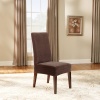 Sure Fit 119825236H_CHOCLT Stretch Pinstripe Short Dining Room Chair Cover, Chocolate