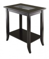 Winsome Genoa Rectangular End Table with Glass Top And Shelf