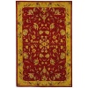 Safavieh AN526A Anatolia Collection 4-Feet Handmade Hand-Spun Wool Round Area Rug, Burgundy and Gold