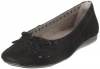 Aerosoles Women's Laser Printz Ballet Flat,Black Suede,6 M US