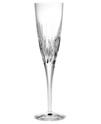 Coupling a modern silhouette and designer's touch, the Fete flute from Monique Lhuillier promises a brilliant toast at every occasion. Vertical cuts extend from stem to bowl in glistening crystal.